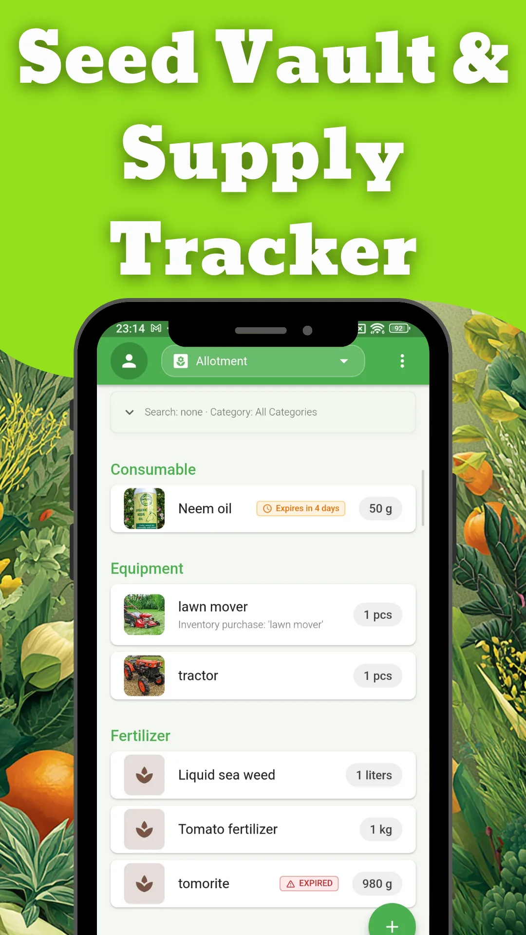 Seed vault and supply tracker